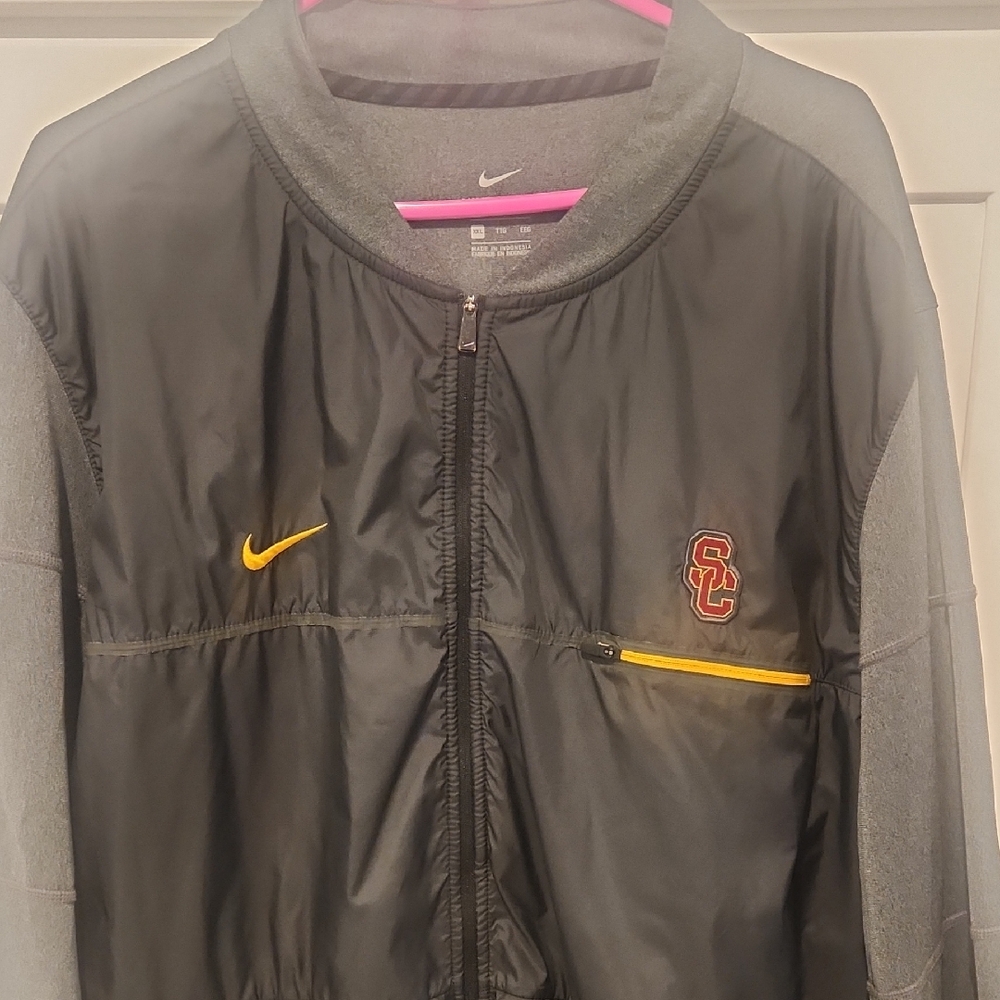 Nike Black and Gray Jacket with Yellow Details
